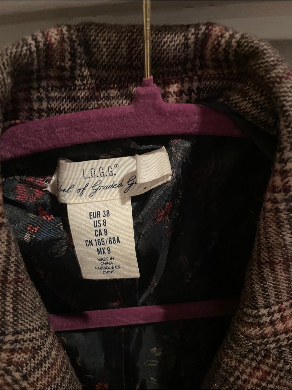 LOGG Houndstooth Suede Patch Tailored Blazer Equestrian Preppy Old Money 8 - Picture 7 of 8